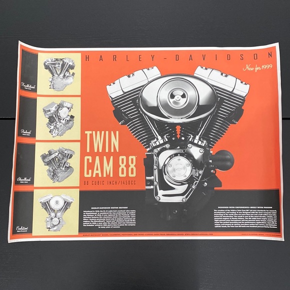 HarleyDavidson Wall Decor Harleydavidson Vintage 999 Engine Poster